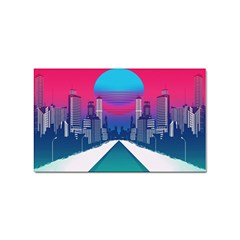 Retro Cityscape Artist Artwork Digital Art Sticker (Rectangular)