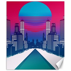 Retro Cityscape Artist Artwork Digital Art Canvas 20  x 24 