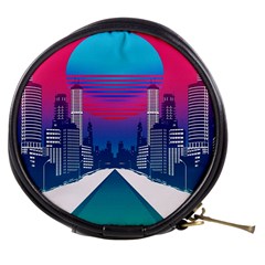 Retro Cityscape Artist Artwork Digital Art Mini Makeup Bag