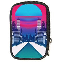 Retro Cityscape Artist Artwork Digital Art Compact Camera Leather Case