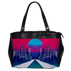 Retro Cityscape Artist Artwork Digital Art Oversize Office Handbag