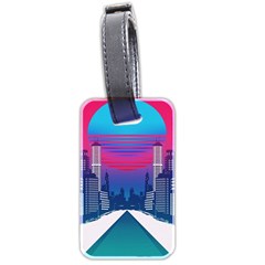 Retro Cityscape Artist Artwork Digital Art Luggage Tag (two sides)