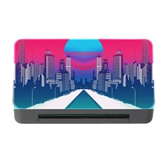 Retro Cityscape Artist Artwork Digital Art Memory Card Reader with CF