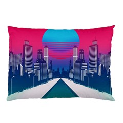 Retro Cityscape Artist Artwork Digital Art Pillow Case (Two Sides)