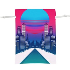 Retro Cityscape Artist Artwork Digital Art Lightweight Drawstring Pouch (XL)