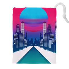 Retro Cityscape Artist Artwork Digital Art Drawstring Pouch (5XL)