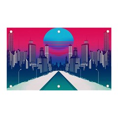 Retro Cityscape Artist Artwork Digital Art Banner And Sign 5  X 3  by Salman4z