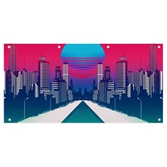 Retro Cityscape Artist Artwork Digital Art Banner and Sign 8  x 4 