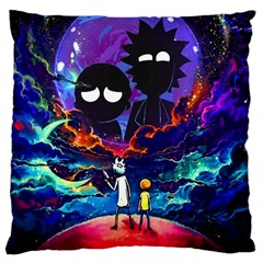 Rick And Morty In Outer Space Large Cushion Case (one Side) by Salman4z