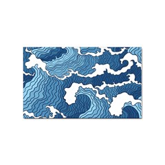 Waves Aesthetics Illustration Japanese Sticker Rectangular (100 Pack)