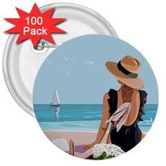 Rest By The Sea 3  Buttons (100 Pack)  by SychEva