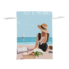 Rest By The Sea Lightweight Drawstring Pouch (m) by SychEva