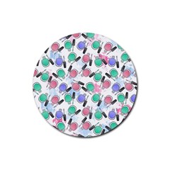 Nail Polish Rubber Round Coaster (4 Pack) by SychEva