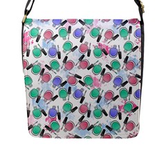 Nail Polish Flap Closure Messenger Bag (l) by SychEva