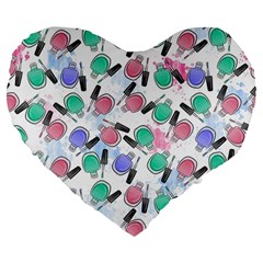 Nail Polish Large 19  Premium Flano Heart Shape Cushions by SychEva