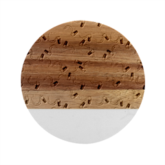 Nail Polish Marble Wood Coaster (round) by SychEva