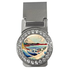 Wave Japanese Mount Fuji Woodblock Print Ocean Money Clips (cz)  by Salman4z