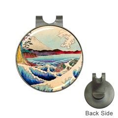 Wave Japanese Mount Fuji Woodblock Print Ocean Hat Clips with Golf Markers