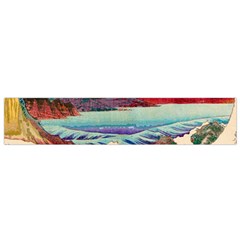 Wave Japanese Mount Fuji Woodblock Print Ocean Small Premium Plush Fleece Scarf