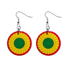 National Cockade Of Bolivia Mini Button Earrings by abbeyz71