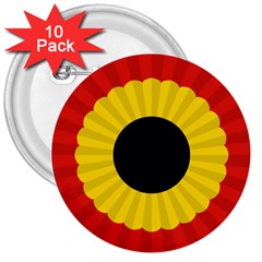 National Cockade Of Belgium 3  Buttons (10 Pack)  by abbeyz71