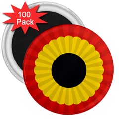 National Cockade Of Belgium 3  Magnets (100 Pack) by abbeyz71