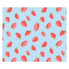 Strawberry Two Sides Premium Plush Fleece Blanket (small)