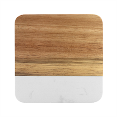 Strawberry Marble Wood Coaster (square)
