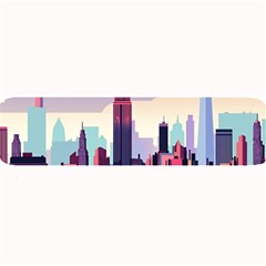 New York Skyline Cityscape Nyc New York City Landmark Large Bar Mat by Jancukart