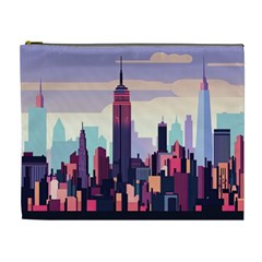New York Skyline Cityscape Nyc New York City Landmark Cosmetic Bag (xl) by Jancukart