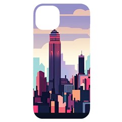 New York Skyline Cityscape Nyc New York City Landmark Iphone 14 Plus Black Uv Print Case by Jancukart