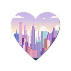 New York Skyline Cityscape Nyc New York City Heart Magnet by Jancukart