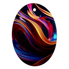 Waves Splash Liquid Paint Wall Ornament (oval)