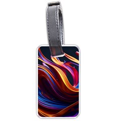 Waves Splash Liquid Paint Wall Luggage Tag (one Side) by Jancukart