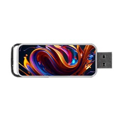 Waves Splash Liquid Paint Wall Portable Usb Flash (two Sides) by Jancukart