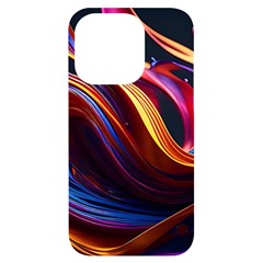 Waves Splash Liquid Paint Wall Iphone 14 Pro Black Uv Print Case by Jancukart