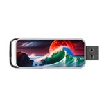 Sea Ocean Waves Rocks Sunset Artwork Portable USB Flash (One Side) Front