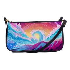 Waves Ocean Sea Tsunami Nautical 9 Shoulder Clutch Bag by Jancukart