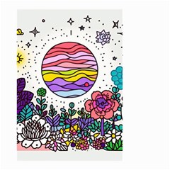 Rainbow Fun Cute Minimal Doodle Drawing Small Garden Flag (two Sides) by Jancukart