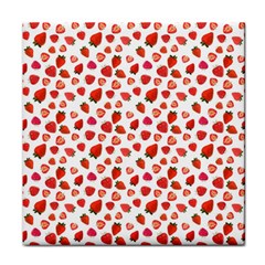 Watercolor Strawberry Face Towel by SychEva