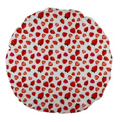 Watercolor Strawberry Large 18  Premium Flano Round Cushions by SychEva