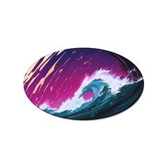 Tsunami Waves Ocean Sea Nautical Nature Water Unique Sticker Oval (100 Pack) by Jancukart