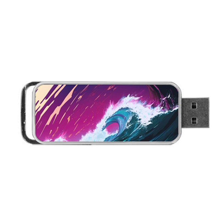 Tsunami Waves Ocean Sea Nautical Nature Water Unique Portable USB Flash (Two Sides)