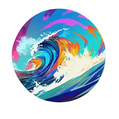Tsunami Waves Ocean Sea Nautical Nature Water Art Mini Round Pill Box (pack Of 5) by Jancukart