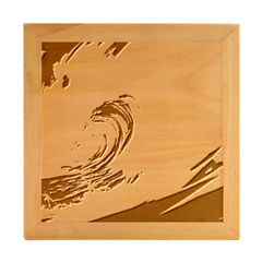 Tsunami Waves Ocean Sea Nautical Nature Water Art Wood Photo Frame Cube by Jancukart