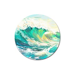 Waves Ocean Sea Tsunami Nautical 90 Magnet 3  (round) by Jancukart