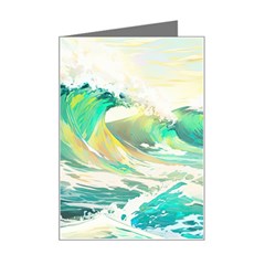 Waves Ocean Sea Tsunami Nautical 90 Mini Greeting Card by Jancukart