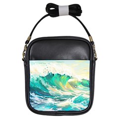 Waves Ocean Sea Tsunami Nautical 90 Girls Sling Bag