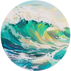 Waves Ocean Sea Tsunami Nautical 90 Uv Print Round Tile Coaster by Jancukart