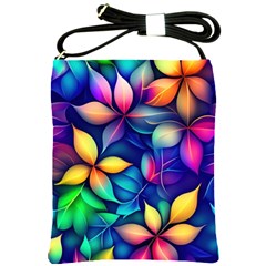 Ai Generated Artwork Leaves Nature Pattern Shoulder Sling Bag by Jancukart